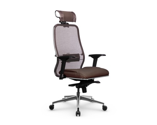 Кресло Samurai SL-3.041 MPES сетка/кожа, светло-коричневый 