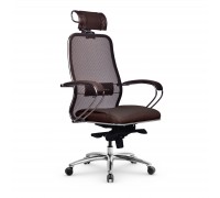 Кресло Samurai SL-2.04 MPES сетка/кожа, темно-коричневый 