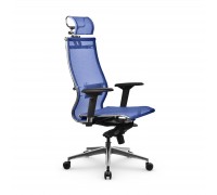Кресло Samurai S-3.051 MPES сетка/кожа, синий 