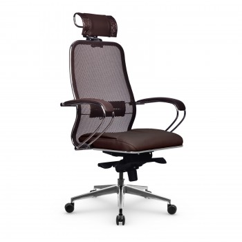 Кресло Samurai SL-2.041 MPES сетка/кожа, темно-коричневый - оптово-розничная продажа в Москве