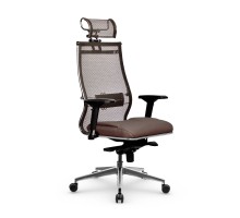 Кресло Samurai SL-3.051 MPES сетка/кожа, светло-коричневый 